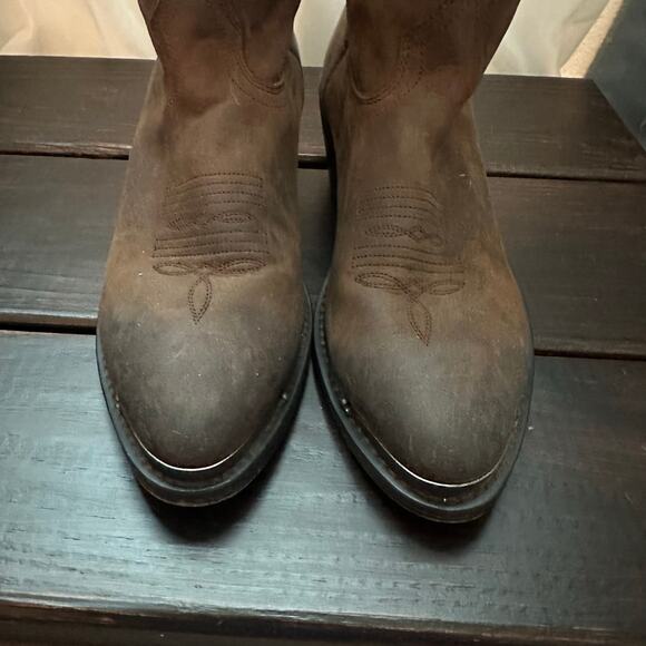 Durango RD542 Womens Dark Tan Leather 11" Slouch Pull On Western Boots Size 6.5 - Picture 4 of 11